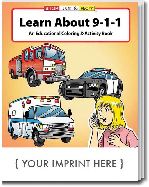 CS0200 Learn About 9-1-1 Coloring and Activity BOOK with Custom Imprin